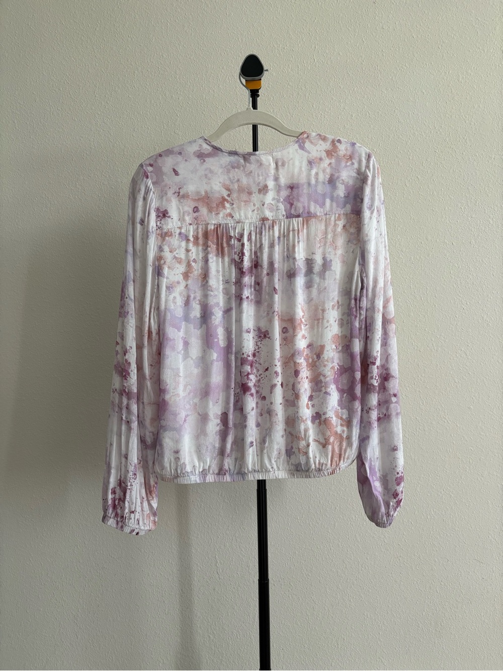 Anthropologie Cloth & Stone Tie-Dye Blouse Purple Pink Boho Size M - Picture 13 of 13